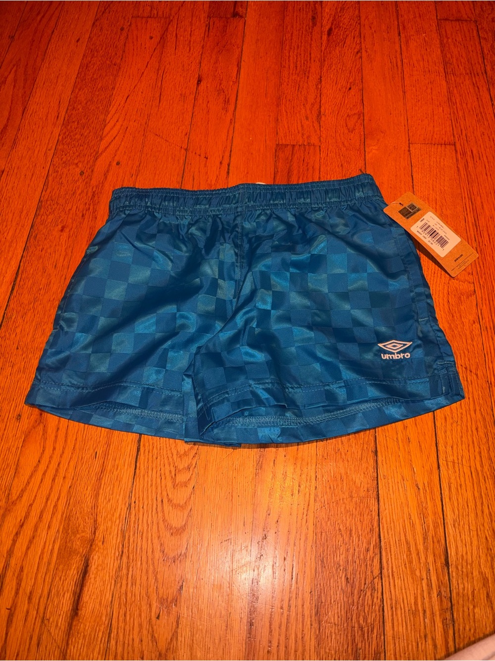 Umbro Kids Blue Checkered Athletic Shorts